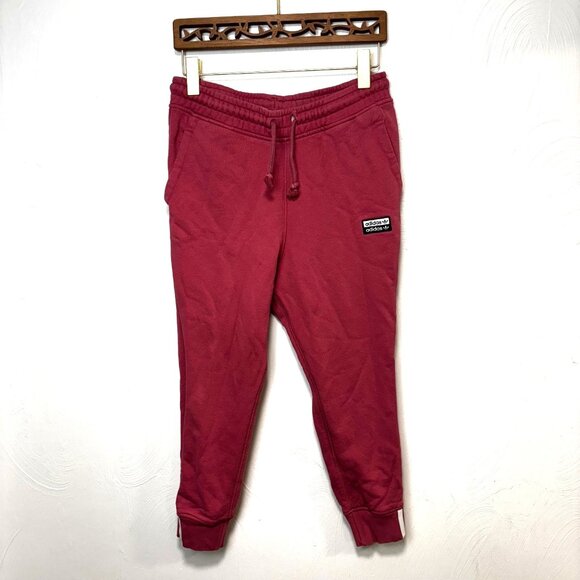 adidas Pants - Adidas Jogger Sweatpants Pink Solid Pull On Athletic Tapered Drawstring Active S
